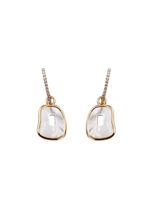 Pair of 18k Gold Diamond Earrings