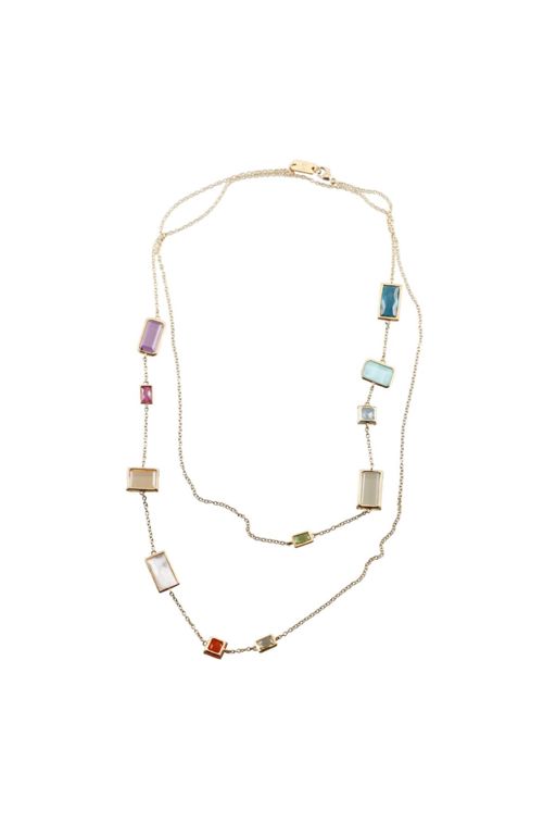 18k Gold Multi-Gem Necklace