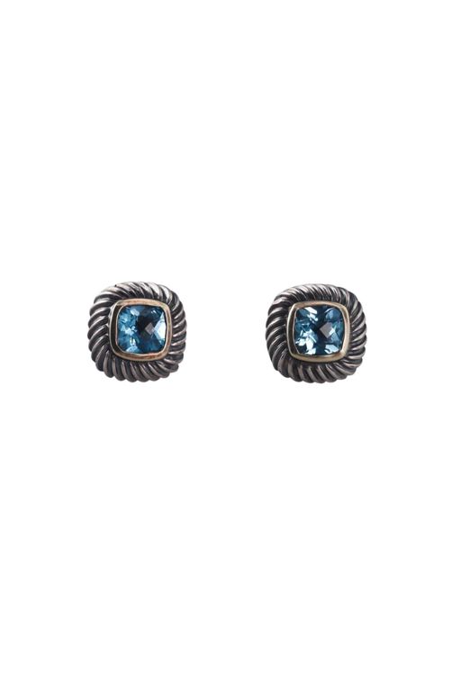 Pair of 14k Gold, Sterling Silver Topaz Earrings