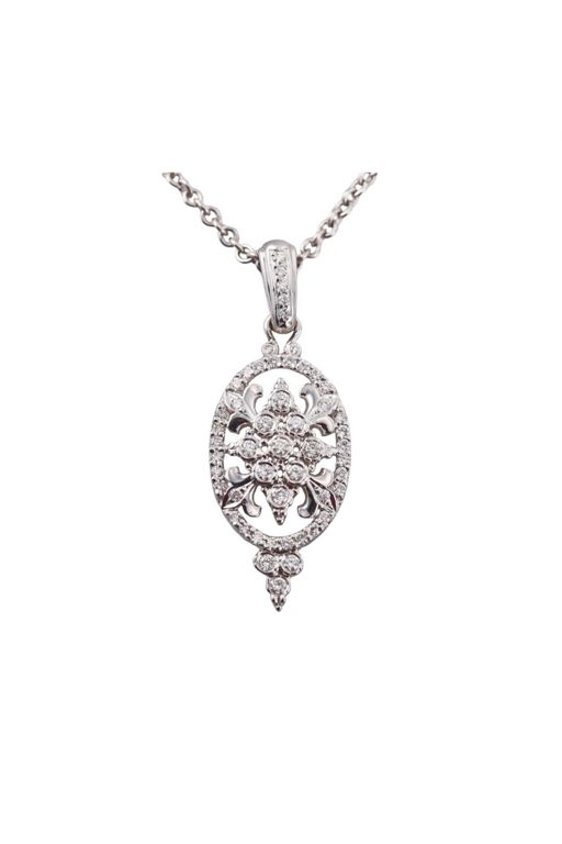 18k Gold Diamond Pendant Necklace