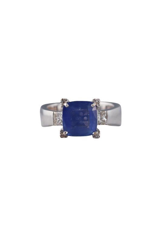 18k Gold Sapphire and Diamond Ring