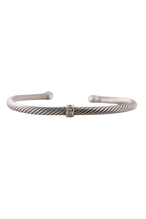 18k Gold and Sterling Silver Diamond Bracelet
