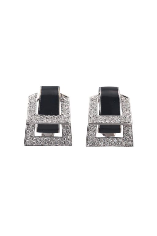 Pair of 18k Gold Diamond Earrings