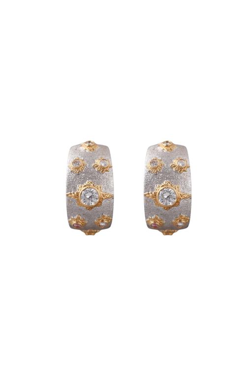 Pair of 18k Gold Diamond Earrings