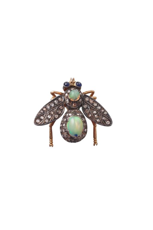 14k Gold Silver Multi-Gem Brooch Pendant