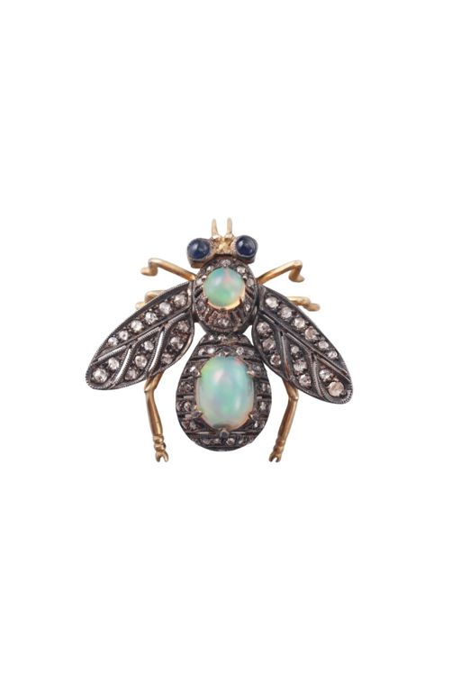 14k Gold Silver Multi-Gem Brooch Pendant