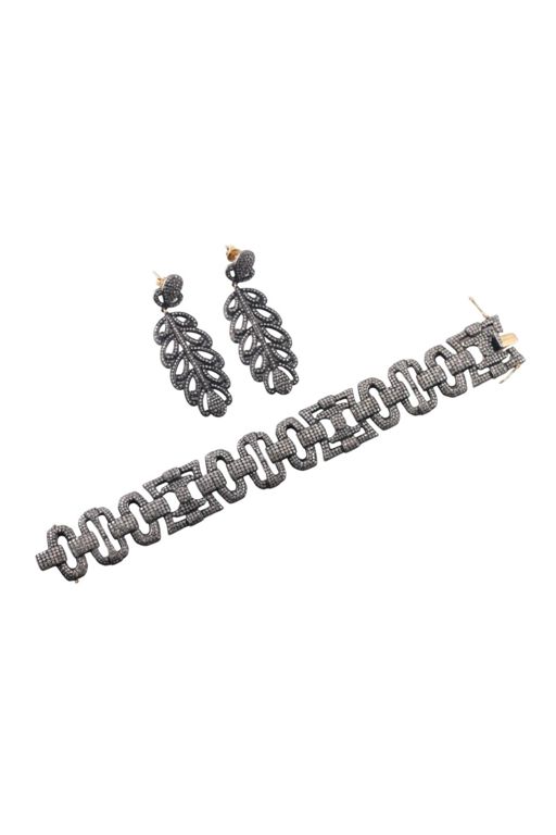 14k Gold Sterling Silver Diamond Jewelry Set