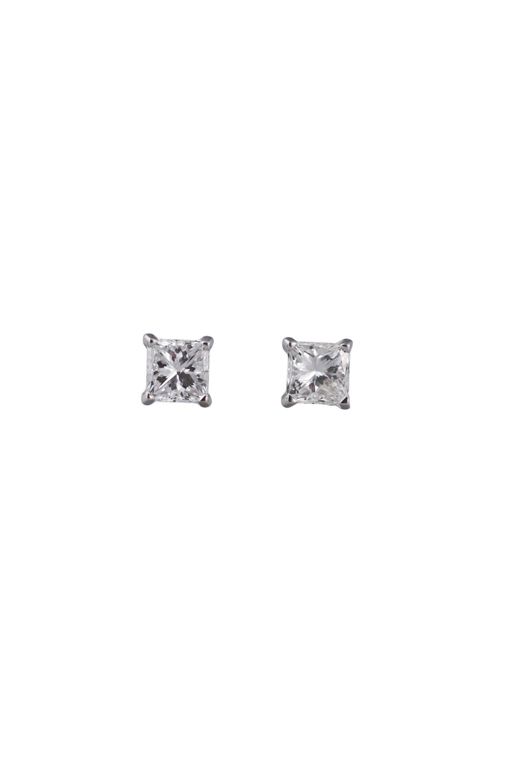 Pair of 14k Gold Diamond Earrings