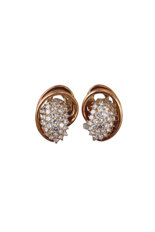 Pair of 14k Gold Diamond Earrings