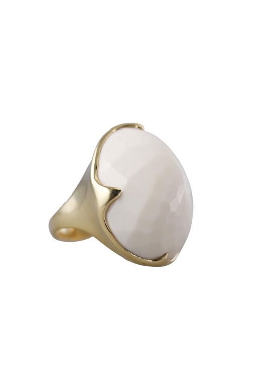 18k Gold Agate Ring