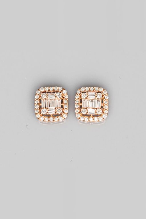 18k Rose Gold Diamond Earrings