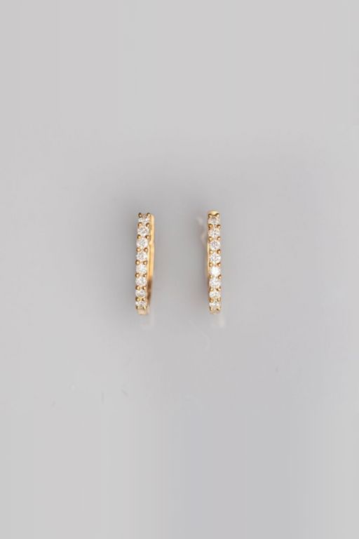 18k Yellow Gold Diamond Hoop Earrings