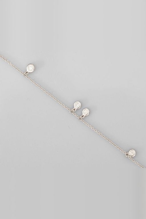 18k White Gold Diamond Charm Chain Bracelet