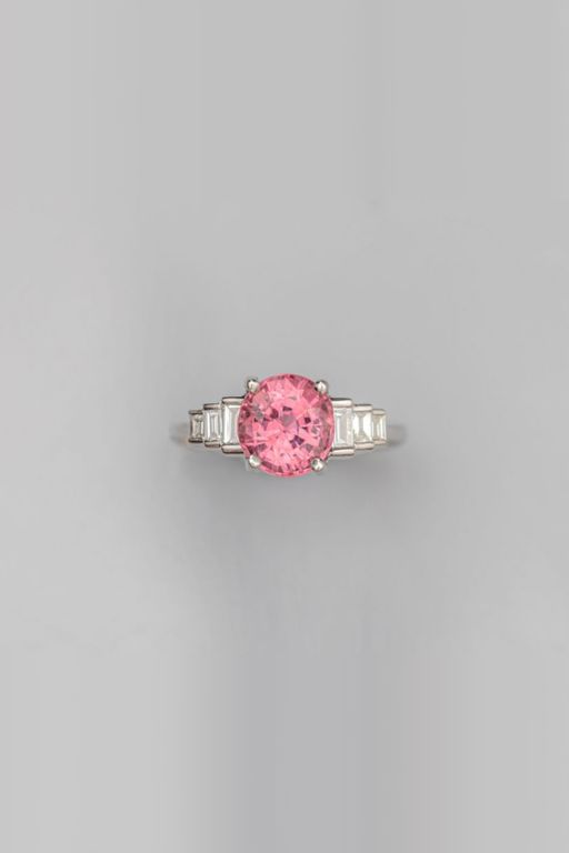 18k White Gold Spinel and Diamond Ring