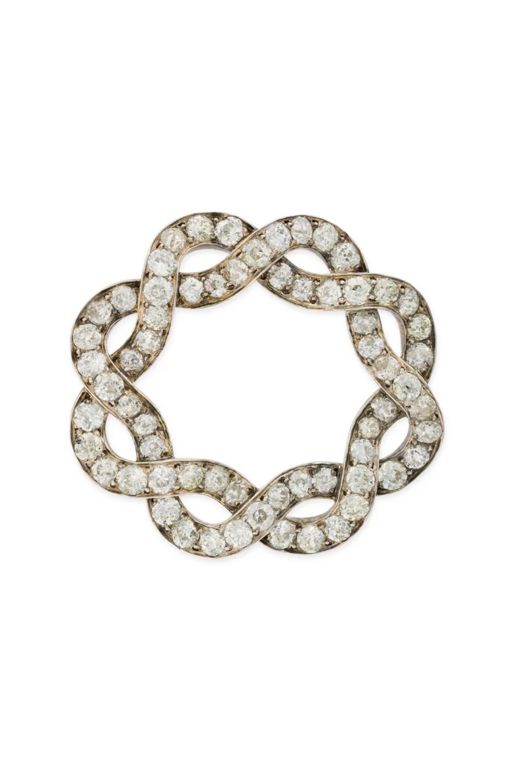 Gold and Silver Diamond Brooch