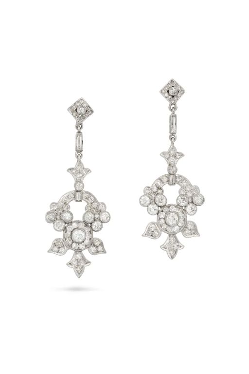 Pair of 18k Gold Diamond Earrings