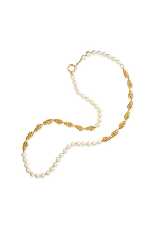 Gold-Tone Metal Simulated Pearl Necklace