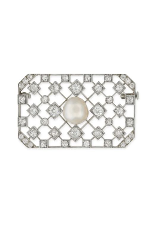 Pearl and Diamond Brooch