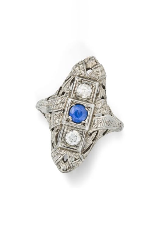 18k Gold Sapphire and Diamond Ring