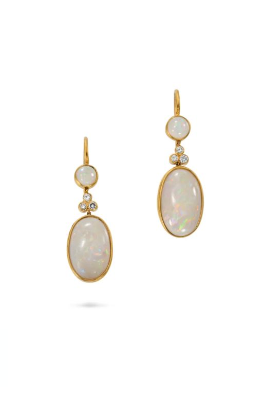 Opal and Diamond Earrings