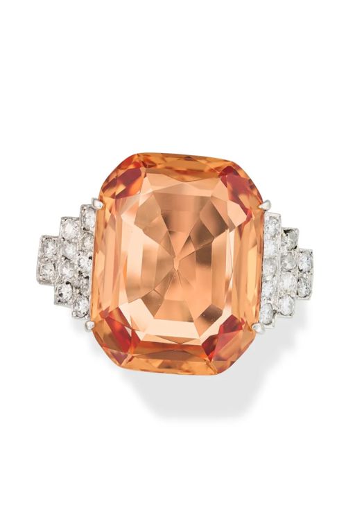 Topaz and Diamond Ring