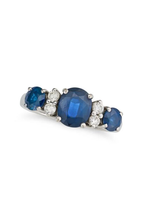 18k Gold Sapphire and Diamond Ring