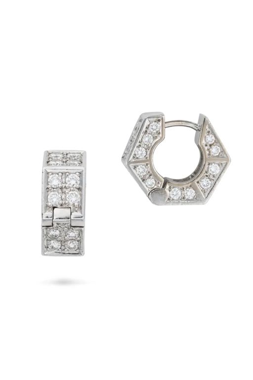 Pair of 18k Gold Diamond Earrings