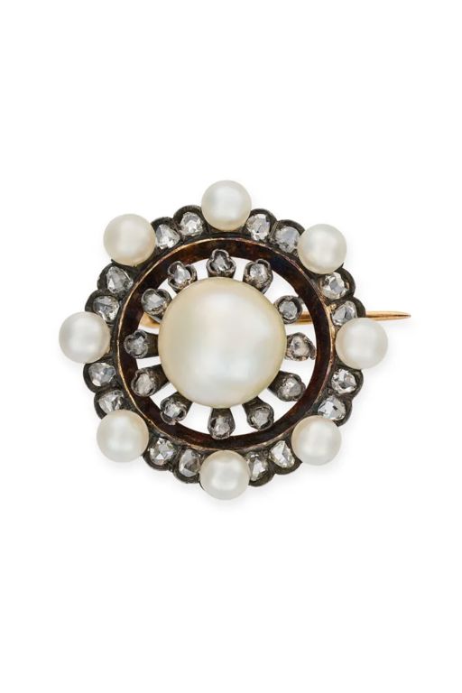 Pearl and Diamond Brooch