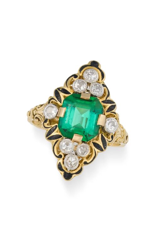 18k Gold Tourmaline and Diamond Ring