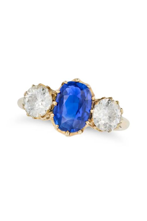 Gold Sapphire and Diamond Ring