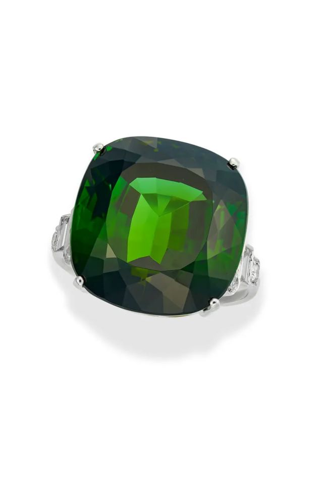 Tourmaline and Diamond Ring