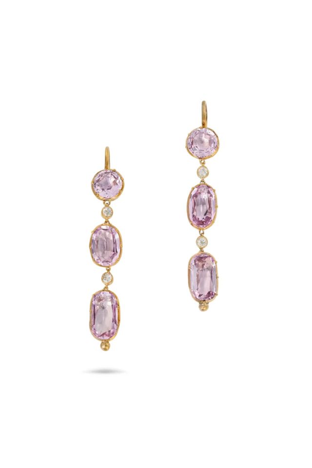 Pair of Topaz and Diamond Earrings