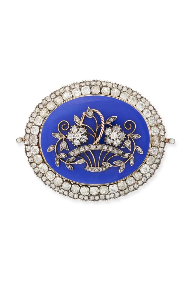 Gold and Silver Diamond Brooch