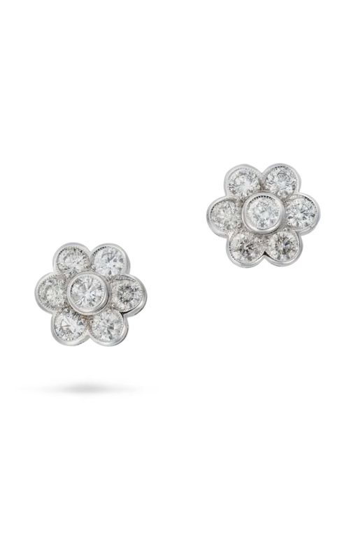 Pair of 9k Gold Diamond Earrings