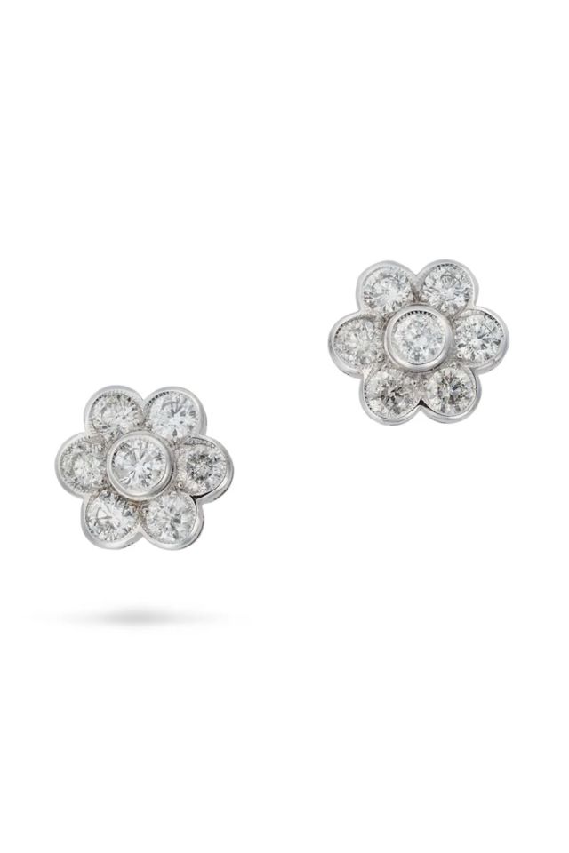Pair of 9k Gold Diamond Earrings