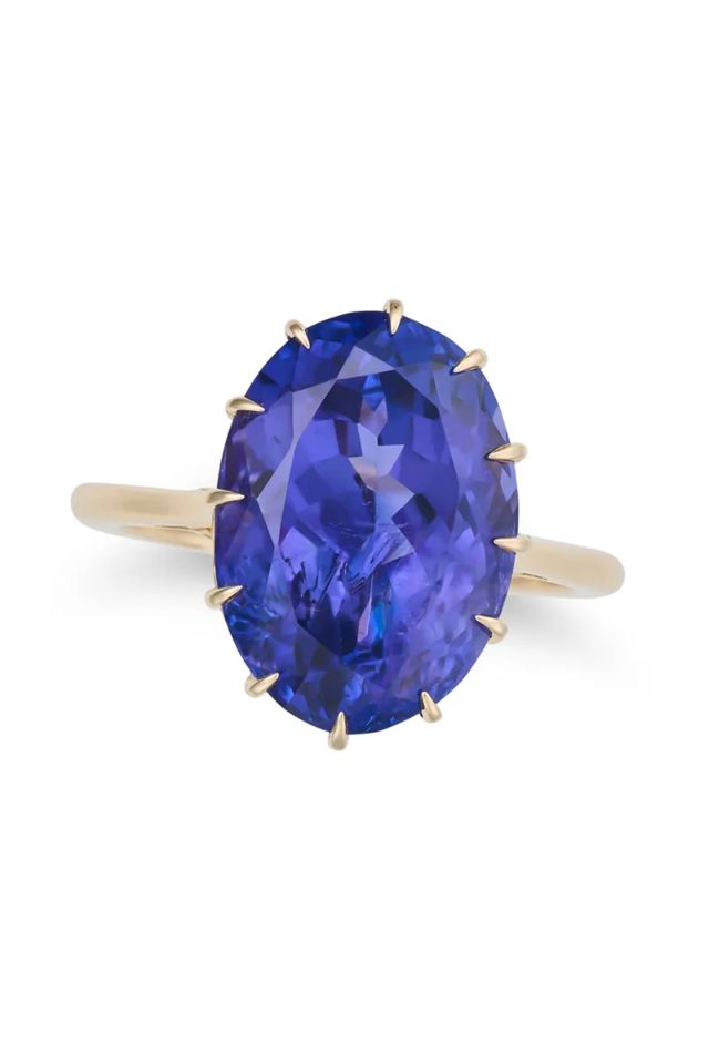14k Gold Tanzanite and Diamond Ring