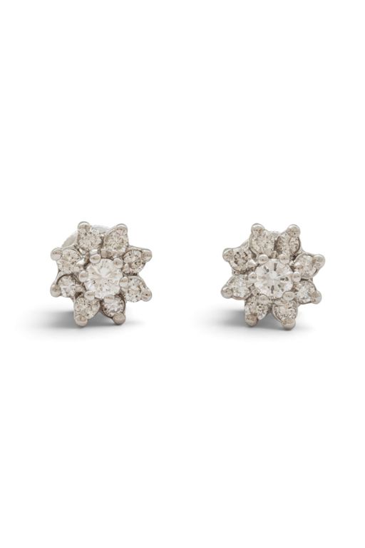 Pair of 14k Gold Diamond Earrings