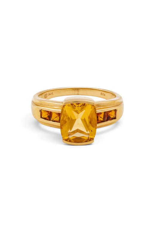 14k Gold Citrine Ring