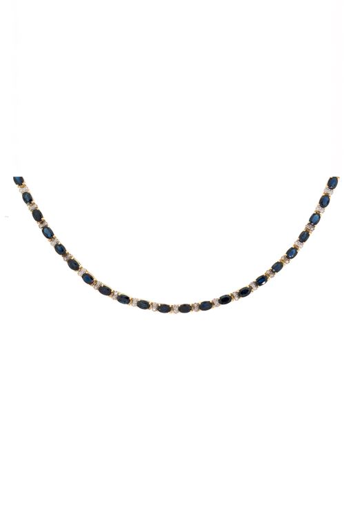 14k Gold Sapphire and Diamond Necklace