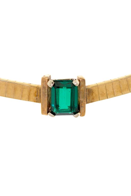 14k Gold Emerald Necklace