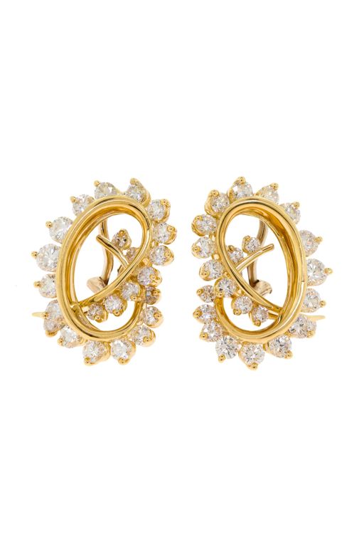 Pair of 14k Gold Diamond Earrings