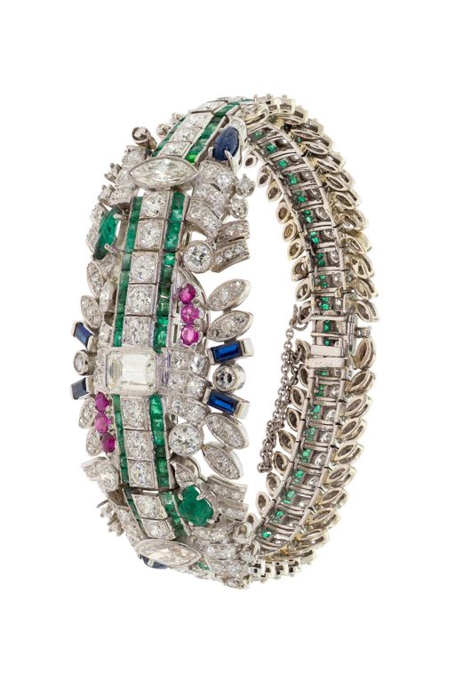 Platinum Multi-Gem Bracelet