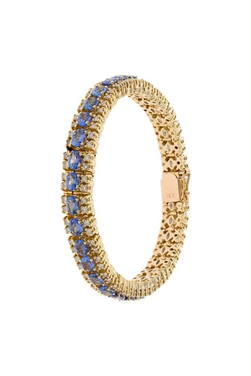 14k Gold Tanzanite and Diamond Bracelet
