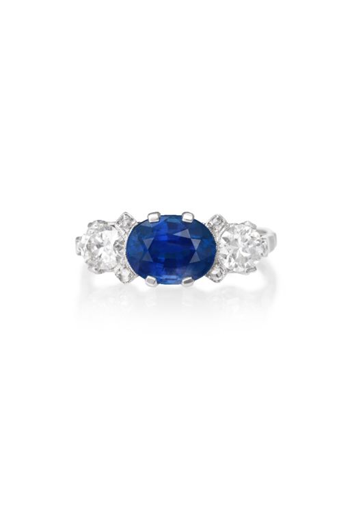 18k White Gold Sapphire and Diamond Ring