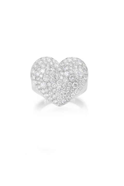 18k White Gold Diamond Heart Ring