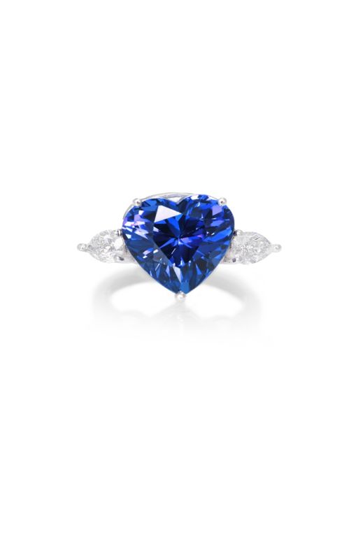 18k White Gold Tanzanite and Diamond Ring