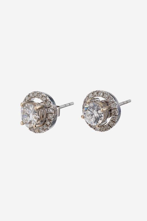 Pair of 18k Gold Diamond Earrings