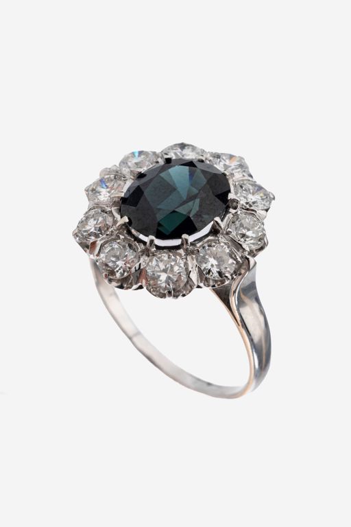 18k Gold Sapphire and Diamond Ring