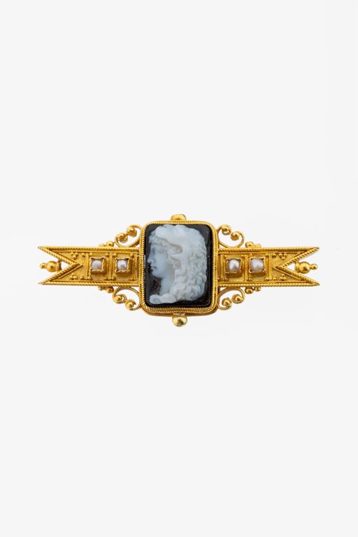 18k Gold Multi-Gem Brooch