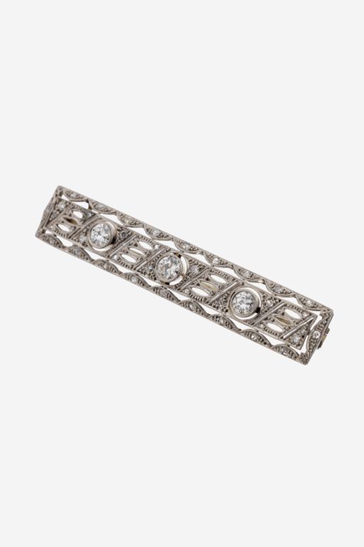14k Gold Diamond Brooch